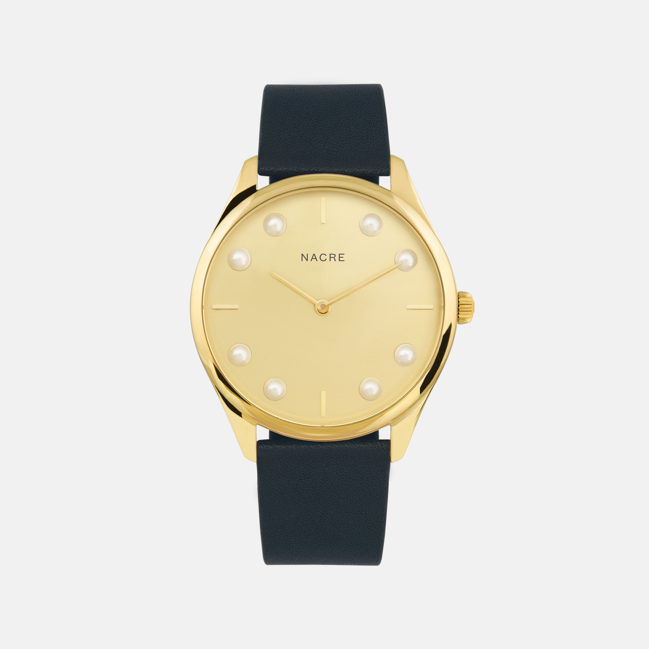 Lune 8 - Gold - Black Leather